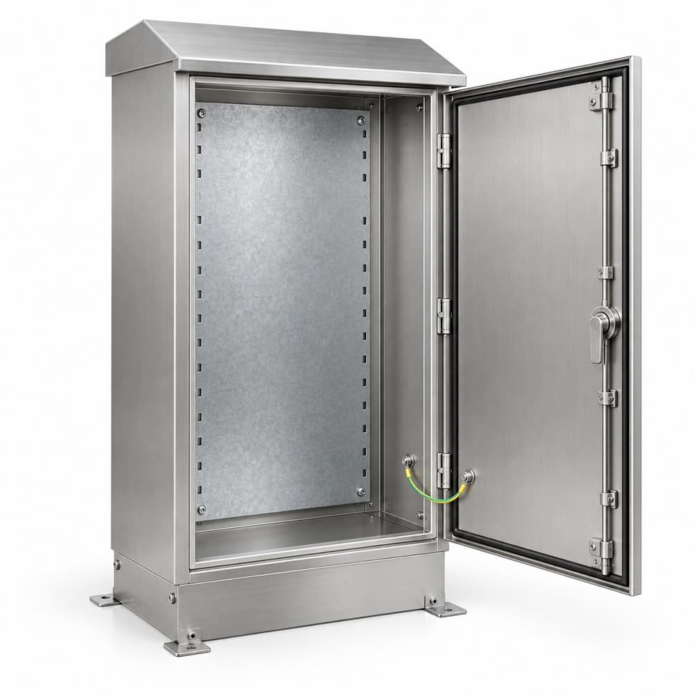 Outdoor cabinet open-door detail