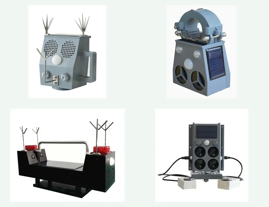 Range of ECO smart bird deterrent devices for power lines and transmission towers